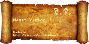 Neszt Viktor névjegykártya
